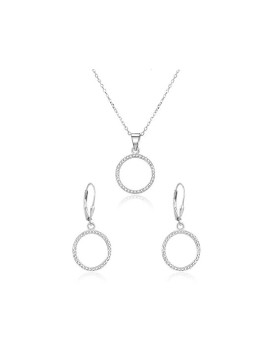Beneto Parure di gioielli in argento e a forma di cerchio AGSET66RL (collana, orecchini) donna
