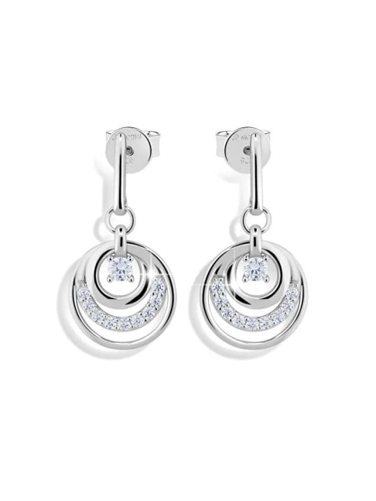 Modesi Orecchini in argento lucido con zirconi J230CZ-WN donna