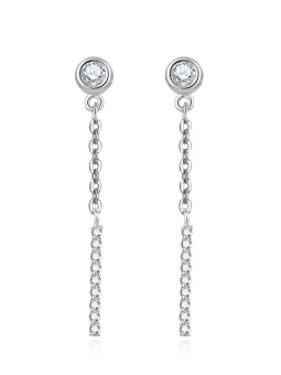 Beneto Eleganti orecchini in argento con zirconi trasparenti AGUV937L donna