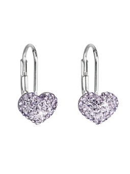 Evolution Group Orecchini a cuore con cristalli 31125.3 viola donna