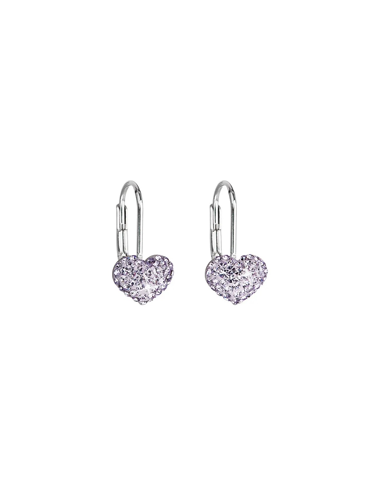 Evolution Group Orecchini a cuore con cristalli 31125.3 viola donna
