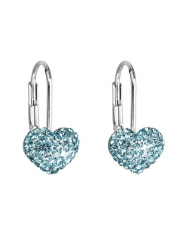 Evolution Group Orecchini a cuore con cristalli 31125.3 acquamarina donna