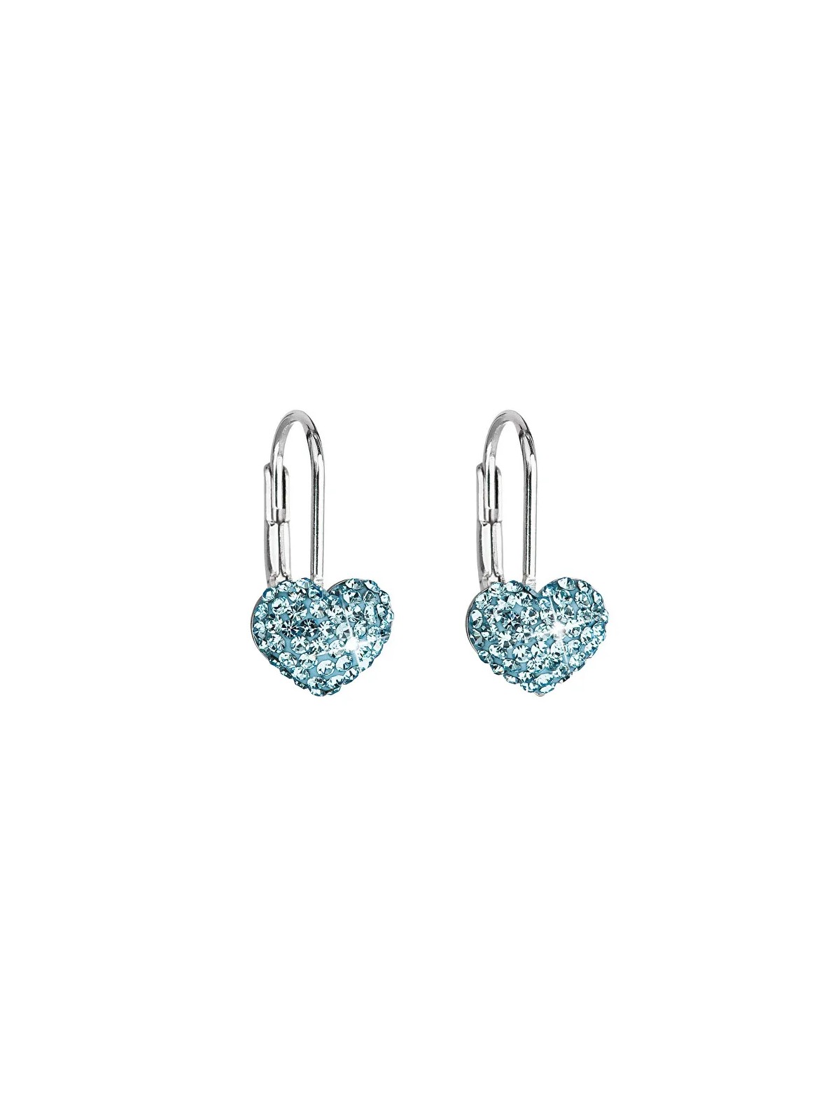 Evolution Group Orecchini a cuore con cristalli 31125.3 acquamarina donna