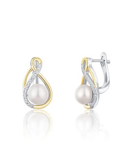 JwL Luxury Pearls Eleganti orecchini bicolore con perle vere JL0721 donna