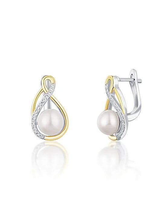 JwL Luxury Pearls Eleganti orecchini bicolore con perle vere JL0721 donna