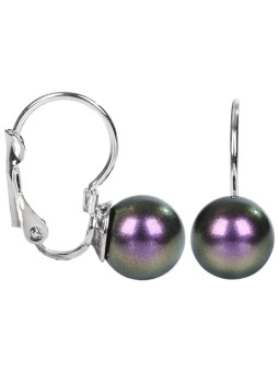 Levien Orecchini graziosi con patta in perla viola iridescente donna