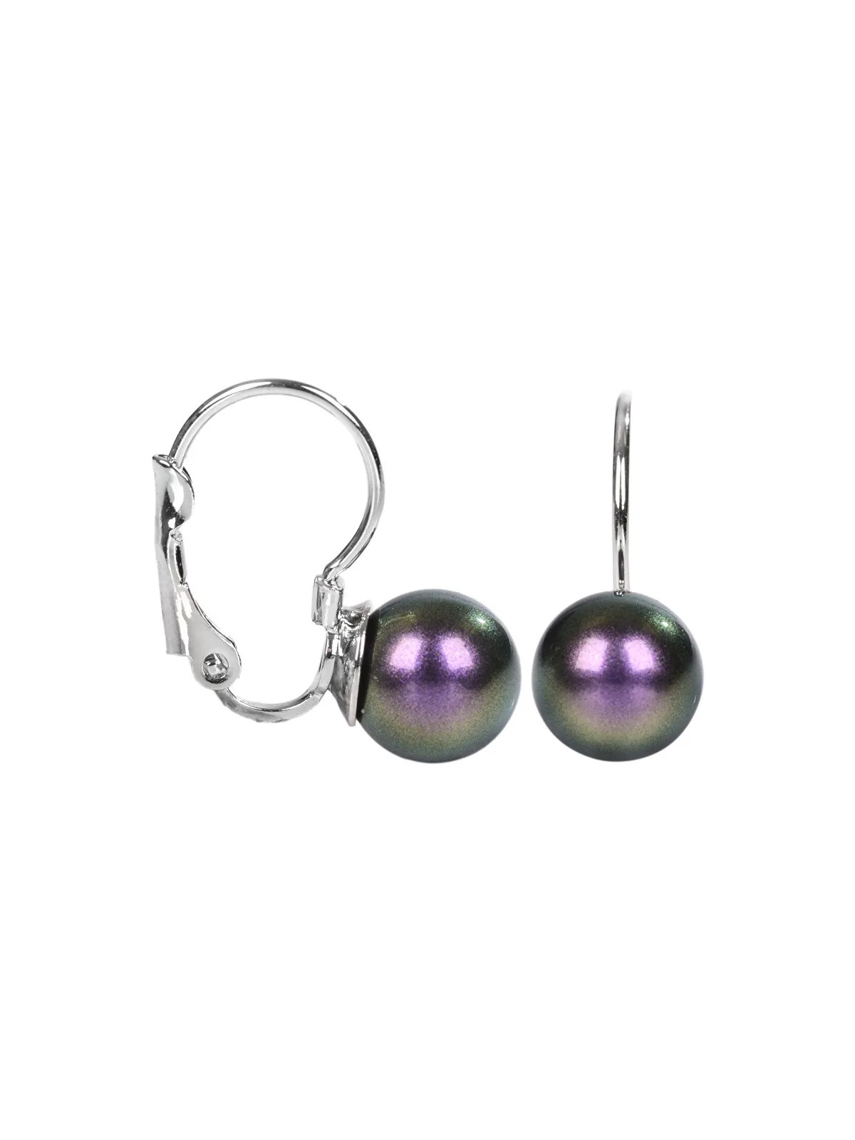 Levien Orecchini graziosi con patta in perla viola iridescente donna