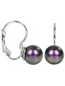 Levien Orecchini graziosi con patta in perla viola iridescente donna
