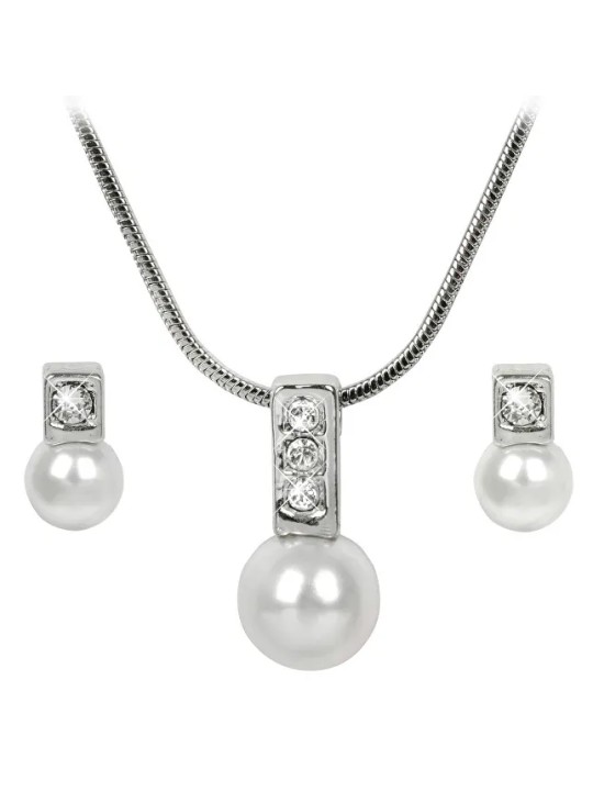 Levien Elegante set di collane e orecchini Pearl Caorle White donna