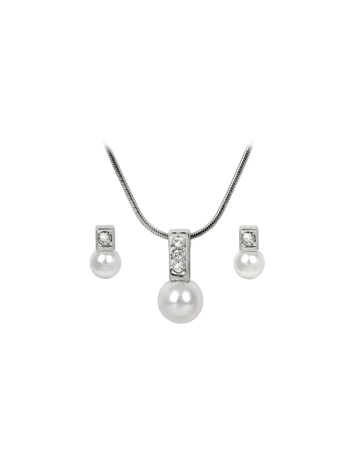 Levien Elegante set di collane e orecchini Pearl Caorle White donna