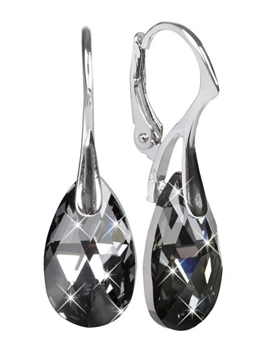 Levien Misteriosi orecchini con cristilla Pear Silver Night donna