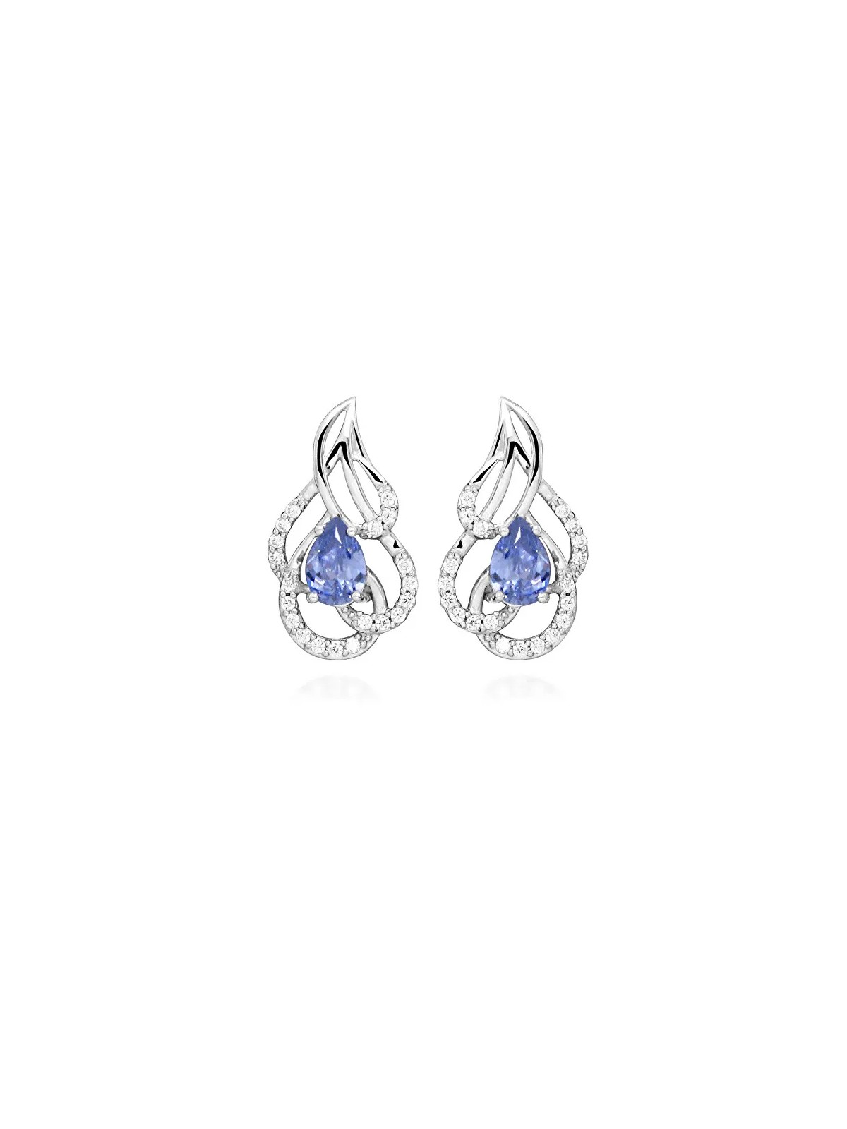 Gatto in argento Orecchini in argento con tanzanite sintetiche SC470 donna