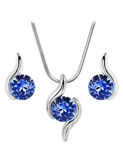 Levien Affascinante set di collane e orecchini Chaton Wave Sapphire donna