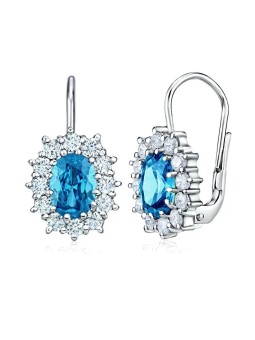 Orecchini Silvego in argento con topazio sintetico blu ovale SILVEGOB31571-B donna