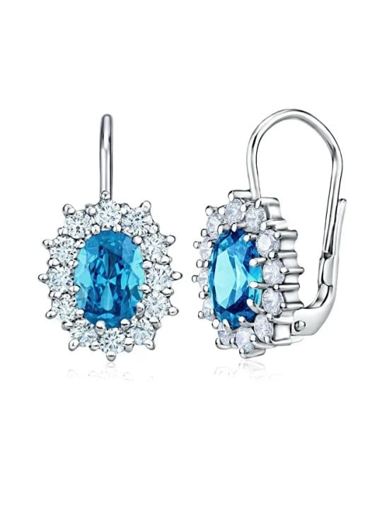 Orecchini Silvego in argento con topazio sintetico blu ovale SILVEGOB31571-B donna