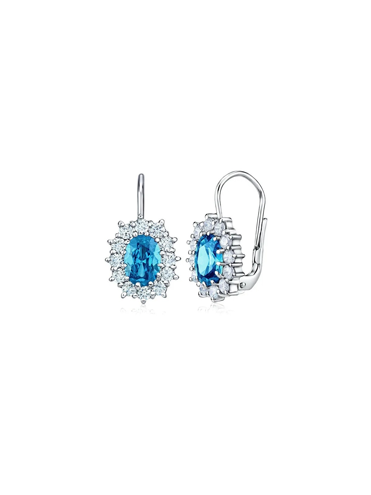 Orecchini Silvego in argento con topazio sintetico blu ovale SILVEGOB31571-B donna