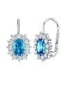 Orecchini Silvego in argento con topazio sintetico blu ovale SILVEGOB31571-B donna