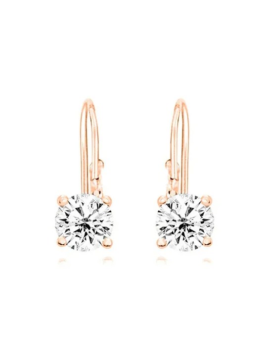 Orecchini JVD Delicati in bronzo con zirconi trasparenti SVLE0620XH2RO00 - Dimensioni: 1.3 x 0.5 cm donna