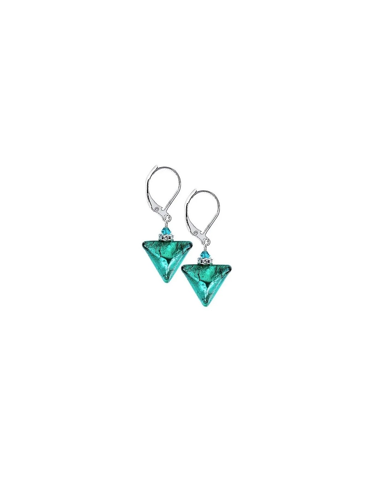 Lampglas Bellissimi orecchini Triangolo Verde con pendente in vetro di perle Lampadario Lampglas ETA7/S donna