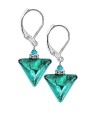 Lampglas Bellissimi orecchini Triangolo Verde con pendente in vetro di perle Lampadario Lampglas ETA7/S donna