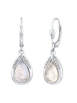 Silvego Orecchini pendente in argento con vera pietra di luna JST13327EMS donna