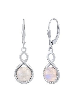 Silvego Orecchini pendente in argento con pietra di luna authentica JST14710EMS donna
