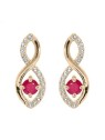 Troli Deliziosi orecchini placcati oro con zirconi fucsia PO/SE09089C donna