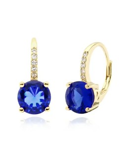 JVD Splendidi orecchini placcati oro con zirconi blu SVLE0853XH2GM00 donna