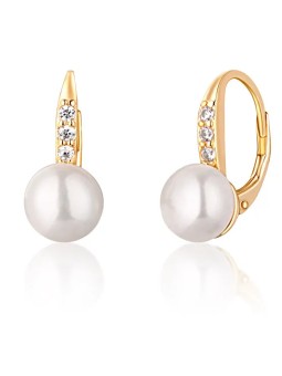 JwL Luxury Pearls Orecchini placcati oro giallo con perle e zirconi JL0769 donna