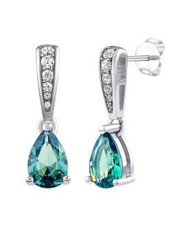 Silvego Orecchini Ella in argento con tormalina Paraiba sintetica e zirconia brillante MSS195EPAR donna