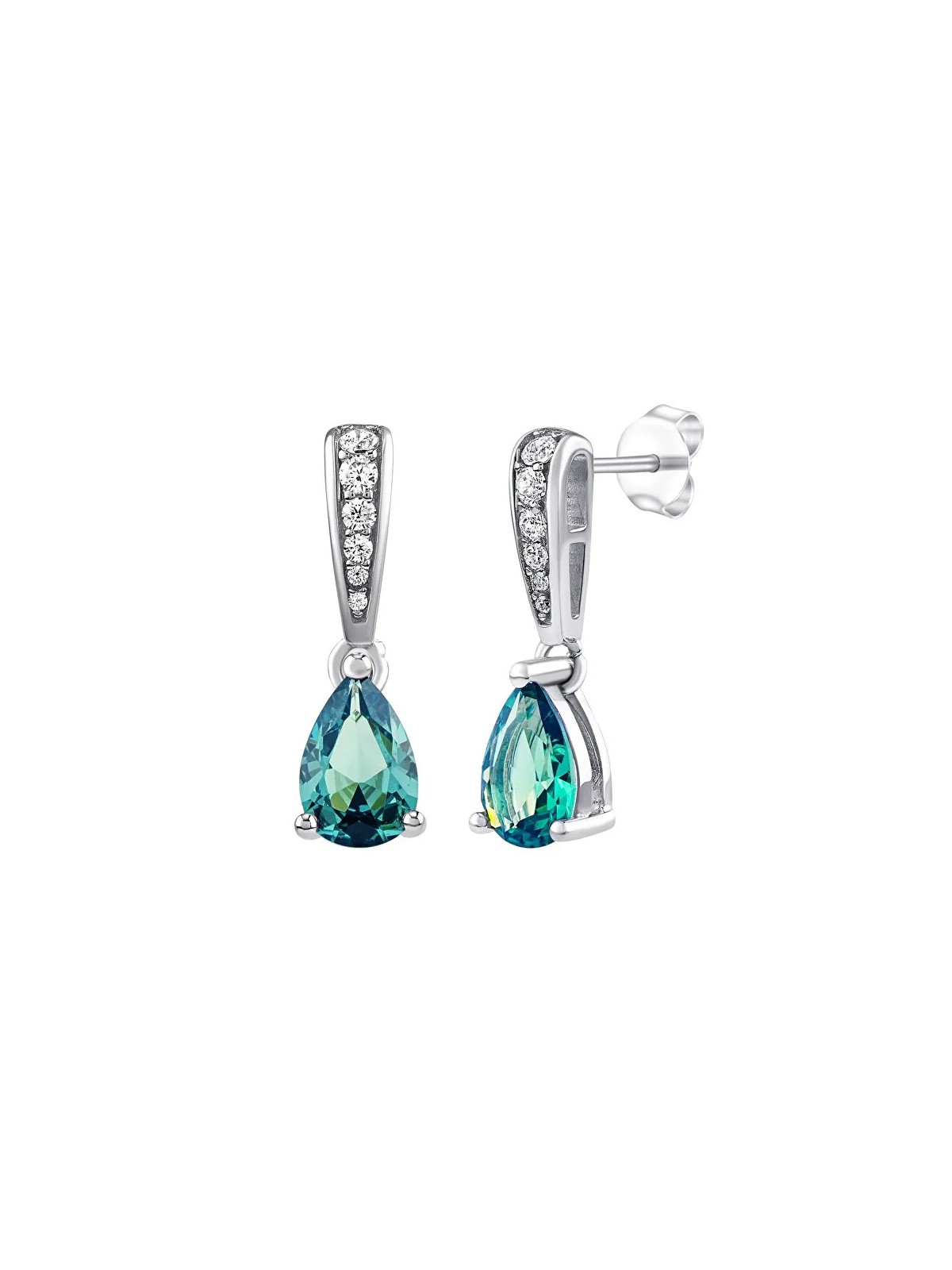 Silvego Orecchini Ella in argento con tormalina Paraiba sintetica e zirconia brillante MSS195EPAR donna