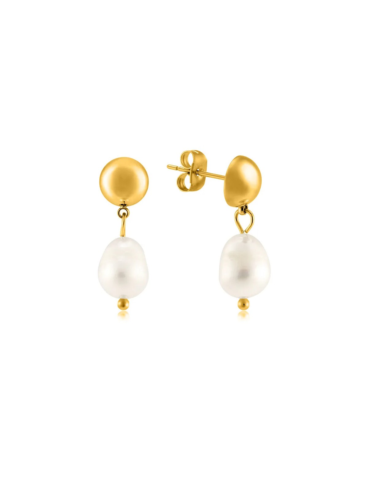 Troli Eleganti orecchini placcati oro con perle vere VAAJDE201330G donna