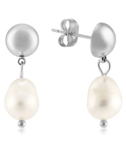 Troli Eleganti orecchini in acciaio con perle vere VAAJDE201330G donna