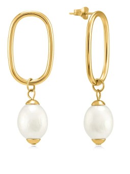 Troli Deliziosi orecchini placcati oro con perle VAAJDE201461G donna