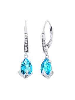 Silvego Orecchini Clarissa in argento con topazio blu svizzero e zirconi brillanti JJJ1267ETS donna