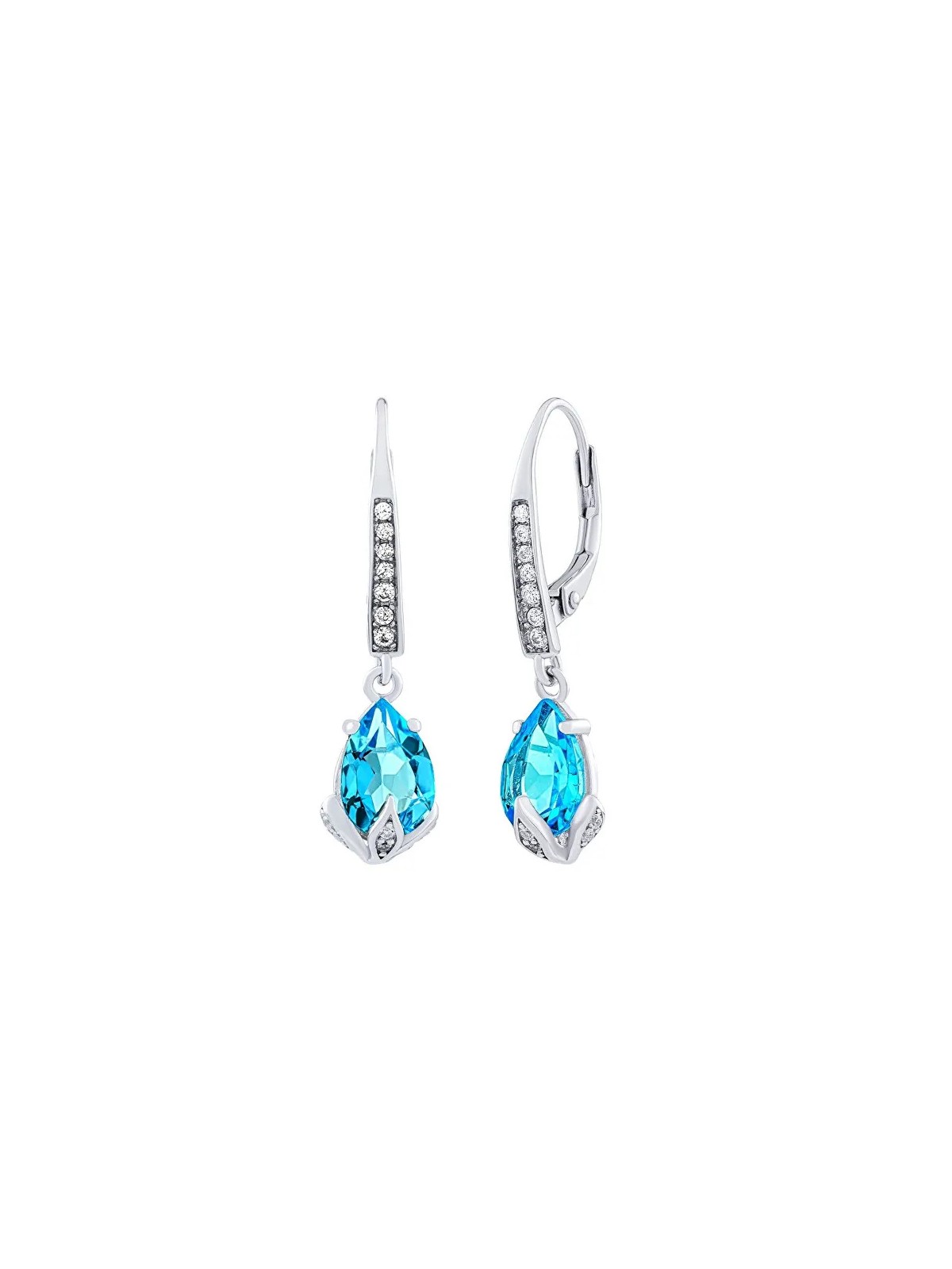 Silvego Orecchini Clarissa in argento con topazio blu svizzero e zirconi brillanti JJJ1267ETS donna