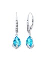 Silvego Orecchini Clarissa in argento con topazio blu svizzero e zirconi brillanti JJJ1267ETS donna
