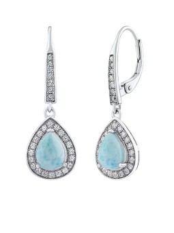 Silvego Orecchini BRISA in argento sterling con larimar authentico e zirconi brillanti JJJ1141ELR donna