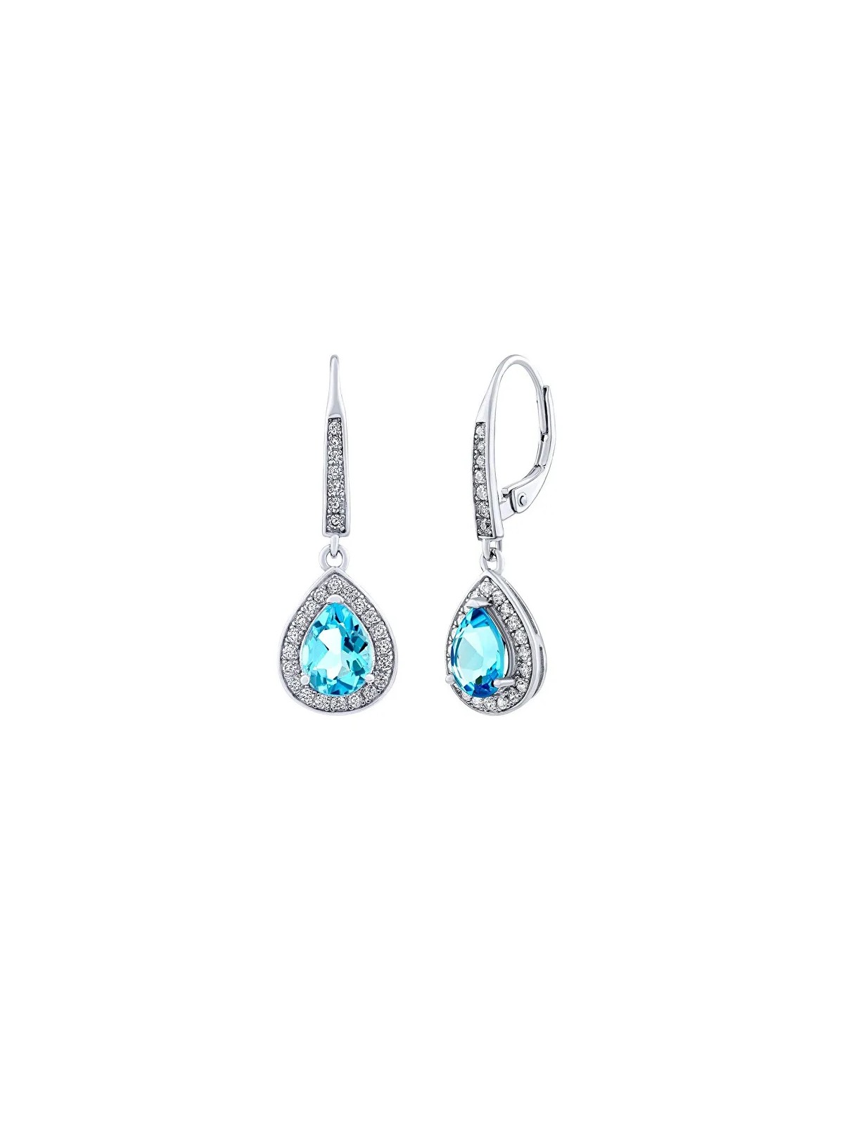 Silvego Orecchini BRISA in argento con topazio blu svizzero e zirconi brillanti JJJ1141ETS donna