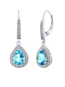 Silvego Orecchini BRISA in argento con topazio blu svizzero e zirconi brillanti JJJ1141ETS donna