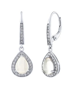 Silvego Orecchini BRISA in argento con pietra di luna e zirconi brillanti JJJ1141EMS donna