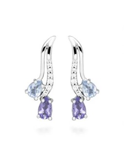 Gatto Orecchini in argento graziosi con zirconi cubici SC506 donna