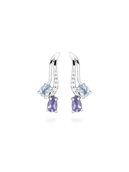 Gatto Orecchini in argento graziosi con zirconi cubici SC506 donna