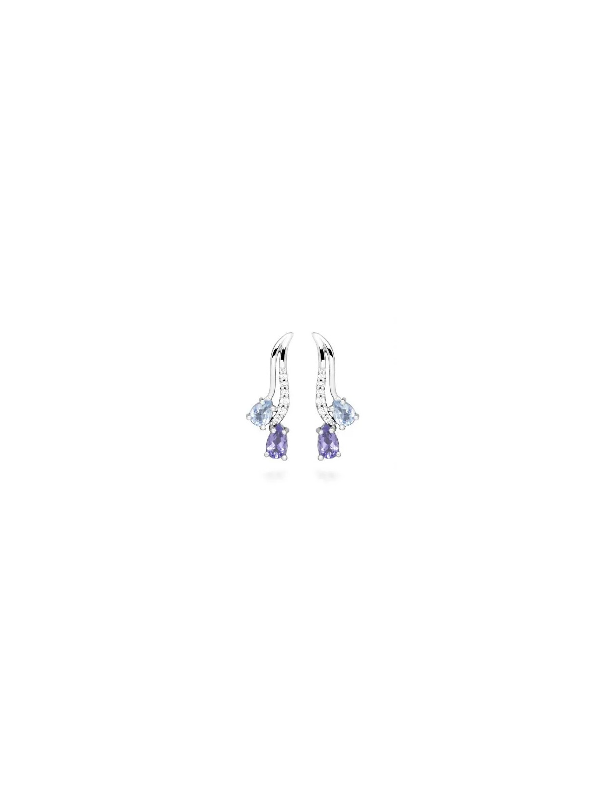 Gatto Orecchini in argento graziosi con zirconi cubici SC506 donna