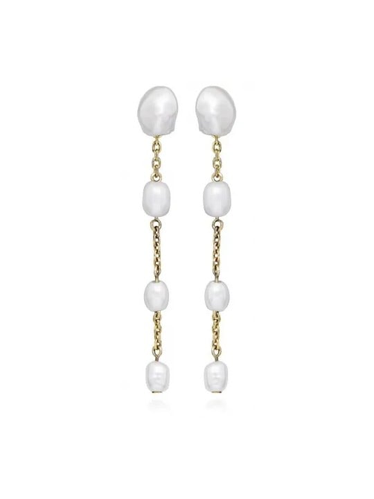 Silver Cat Delicate orecchini placcati oro con perle vere SC514 donna