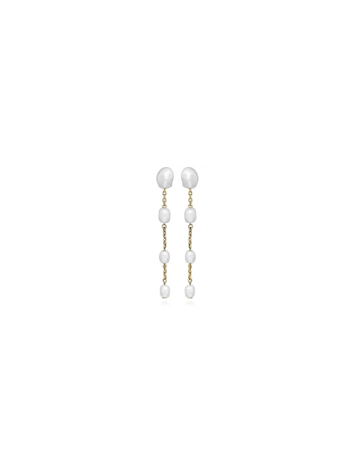 Silver Cat Delicate orecchini placcati oro con perle vere SC514 donna