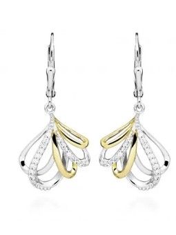 Gatto in argento Orecchini pendenti in argento con cubic zirconi SC516 donna
