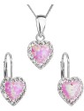 Evolution Group Parure di gioielli a forma di cuore 39161.1 e opale rosa chiaro donna