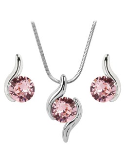 Levien Un set adattato di collane e orecchini Chaton Wave Light Rose donna