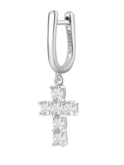 Brosway Orecchini singoli in argento con croce fantasia infinito bianco FIW22 donna